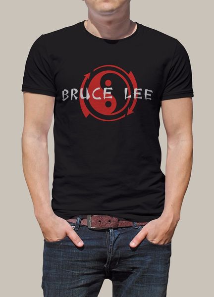 

2019 брюс ли джит кун логотип black мужская печатные футболки летняя мода tee shirt