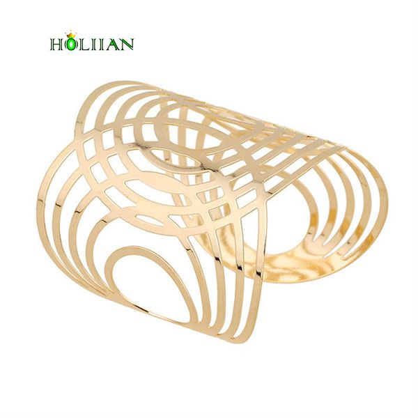 

2020 women oval gold-color bracelet wide wrap luxury egyptian arm bangle cuff big modern geometric circle jewelry west bijoux, Black