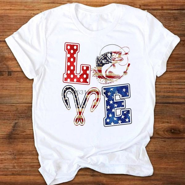 

любовь рыбалка hooker американский флаг 4 июля подарок рубашка