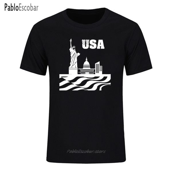 

summer new short sleeve o neck fashion usa flag printed t shirt cotton short sleeve t-shirts