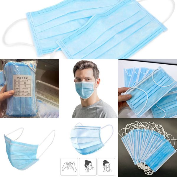 

2021mask three layer ear-loop dust disposable protect health mouth masks cover 3-ply non-woven yu6c