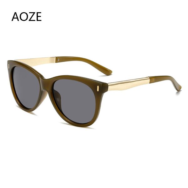 

sunglasses aoze 2021 vintage fashion luxury cat eyes women's double colors plastic frames female casual uv women ins, White;black