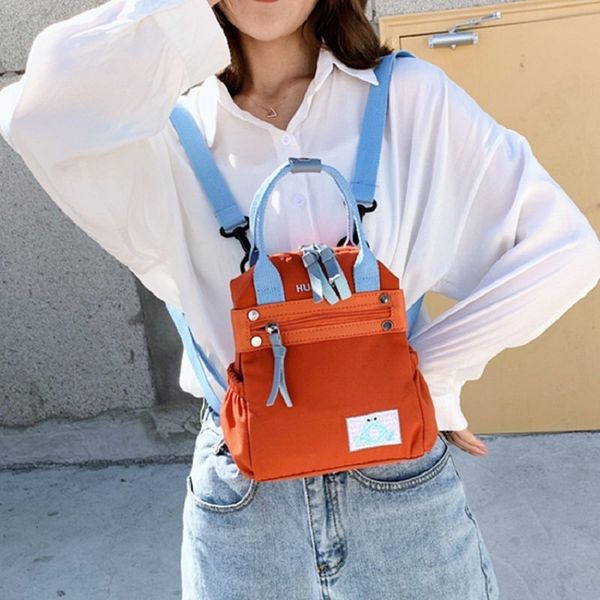 

korean style small canvas mini backpack for women fashion travel backpack leisure school bag tote for tennage girl bow bag