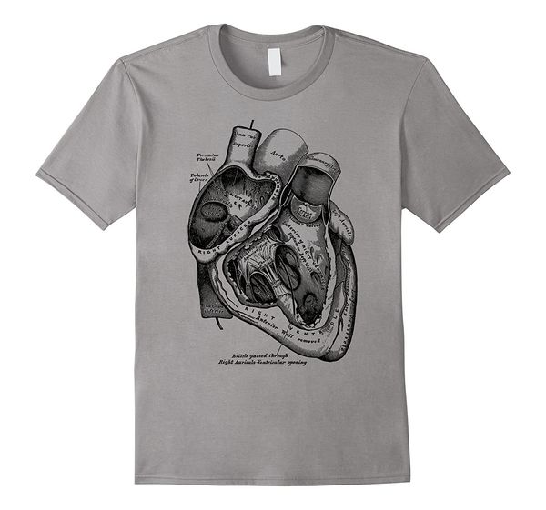 

2019 новый с коротким рукавом повседневная анатомический сердце t-shirt медицинский анатомия иллюстрация лето случайный человек тенниска хор