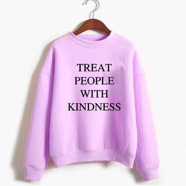 

casual warm pullover hoodie female jumper long sleeve autumn winter harry styles treat people with kindness women's sweatshirt, Black