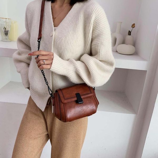 

bag female 2020 new shoulder bag retro chain messenger atmospheric small square