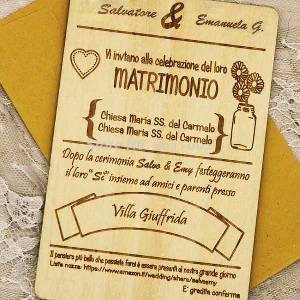 

greeting cards custom wood wedding invitations