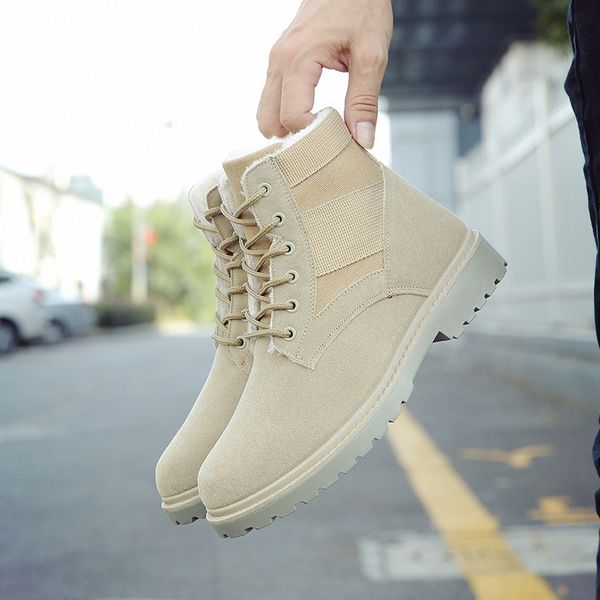 

мартин сапоги модные туфли обувь высокий новый британский mid-top snow boots casual worker загрузки леди -40, Black