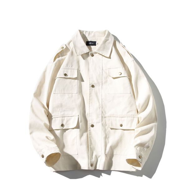 

men japan style jackets vintage fashion loose casual multi-pockets cargo jackets male streetwear hip hop coat outerwear y3069, Black;brown