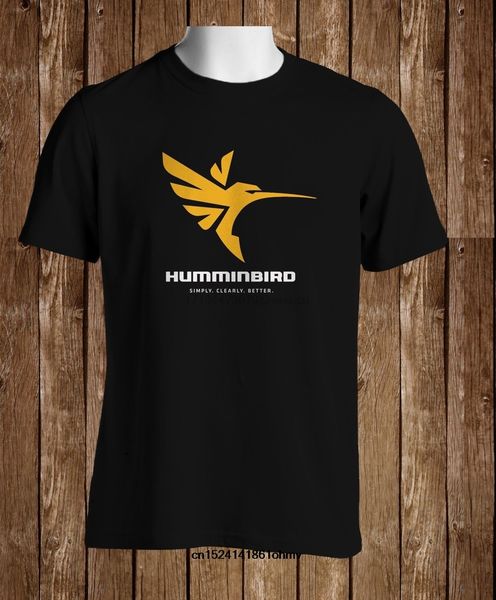 

fashion men cotton t shirts humminbird fish finder man round neck black summer t shirt brand fitness body building