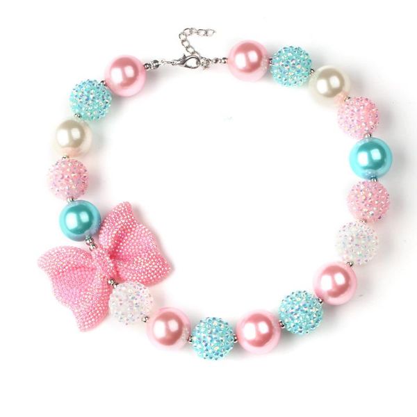 

bonlavie bowknot детского бисер ожерелье свежего цвета конфета девушка коротких чокеры ожерелье одежда украшение, Golden;silver