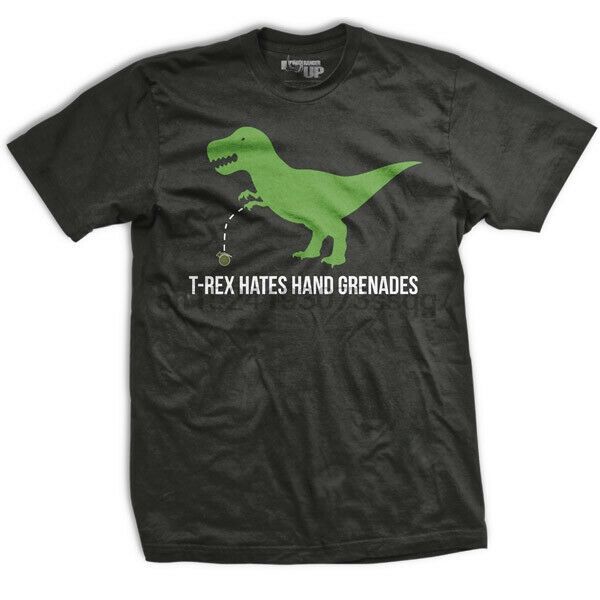 

t-rex ненавидит гранаты t-shirt- ranger up military серого tee рубашка