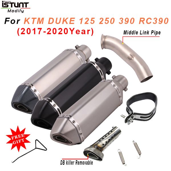 

for duke 125 250 390 rc390 2020 2020 motorcycle exhaust system modified muffler escape middle link pipe slip on