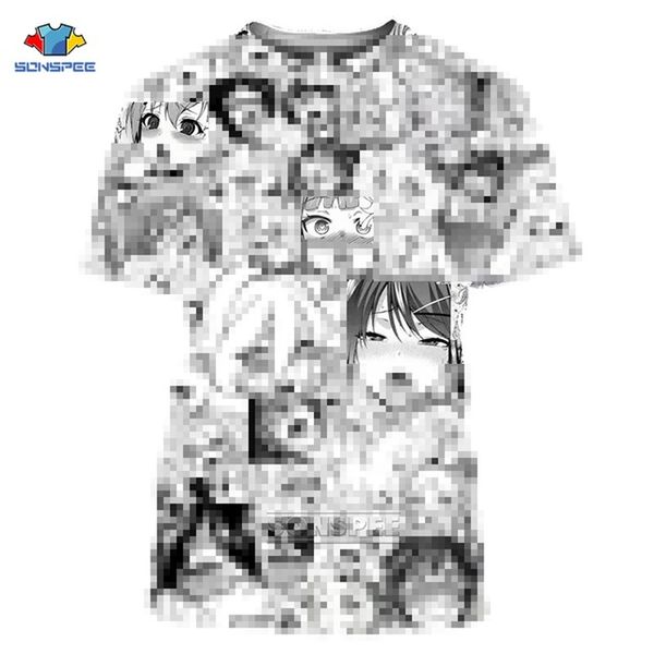 

japan hentai anime ahegao summer men 3d print shirts harajuku funny hippie men clothing