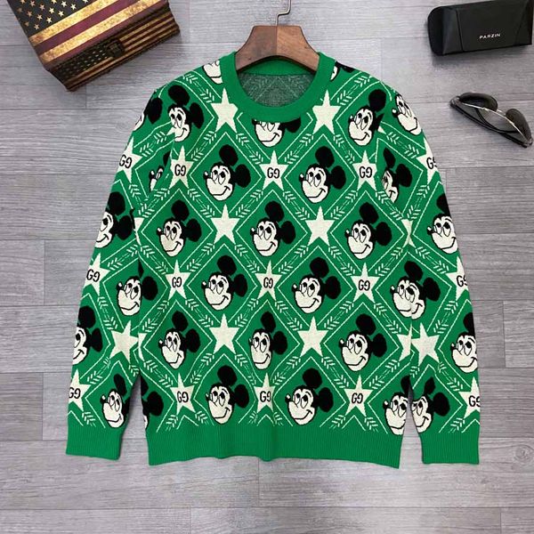 

men's sweater fashion men's women's quality sweater pullover long sleeve letter embroidery knitting print couple sweater, Black