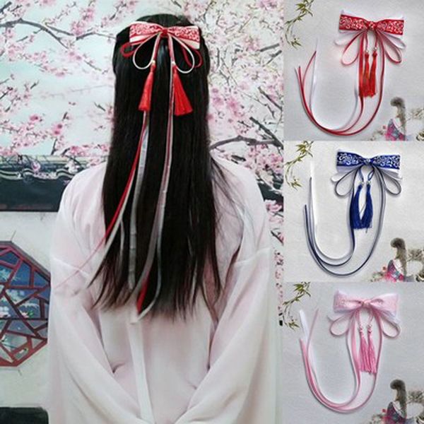 

fashionancient han stylehairaccessories blue and white porcelain hairpin bow edge clip accessories super fairy ribbon headdress, Golden;silver