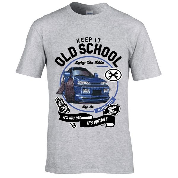 

keep it old school motif and licensed retro sierra sapphire rs cosworth classic car image gift mens lt. grey t-shirt top