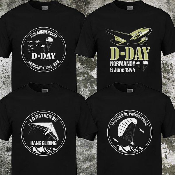 

2018 горячие продажи 100% хлопок новая мода рубашка d-day нормандии, эпические парамотора pilot мужская одежда футболка tee shirt