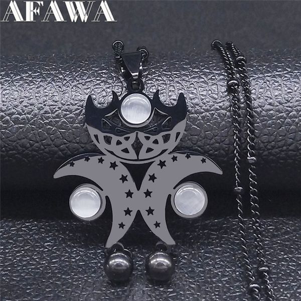 

2020 fashion moon stainless steel choker necklace women black color pendant necklace jewelry bijoux acier inoxydable n4232s03, Silver