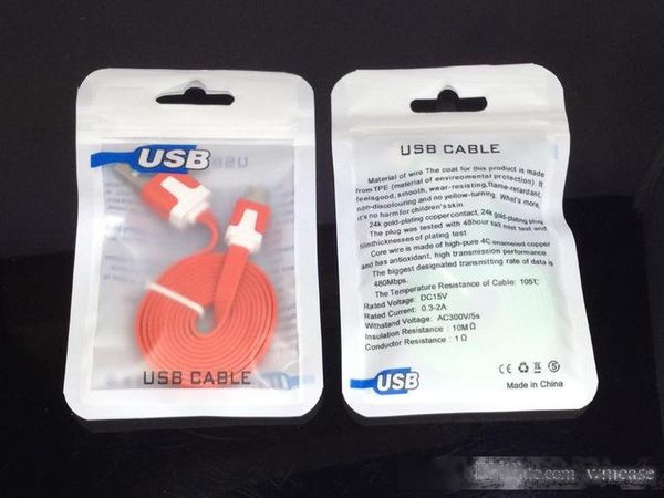 

retail box package packaging bags for data usb charging cords charger cable line 1m 2m 3m 3ft 6ft 10ft 7.5*12 10*15 cm size