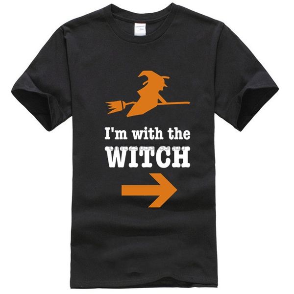 

mens halloween couples costume shirt im with the witch tee
