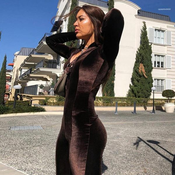

clothing women jumpsuits fashion street style slim full length jumpsuit casual natural color long sleeve bodysuit womens, Black;white