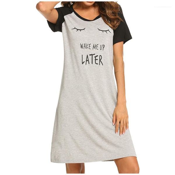 

ladies home clothing females solid color cotton blend sleepwear summer new casual womens sleepwear crew neck short sleeve, Black;red