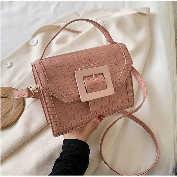 

pink handbags for women 2020 trend stone pattern leather shoulder bags ladies travel handbag and purse portable crossbody bag