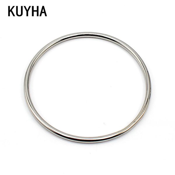 

bracelets for women stainless steel classic simple gold/rose gold/silver color filled round wrapped narrow circle wire bangle, Black