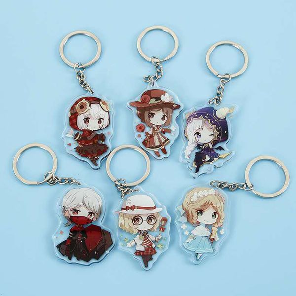 

customized acrylic keychain european and american animation cartoon gift holder key ring pendant, Silver