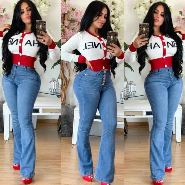 

recommend style classic streetwear women letter knitted crochet single-breasted new design ladies o neck sweater, White;black