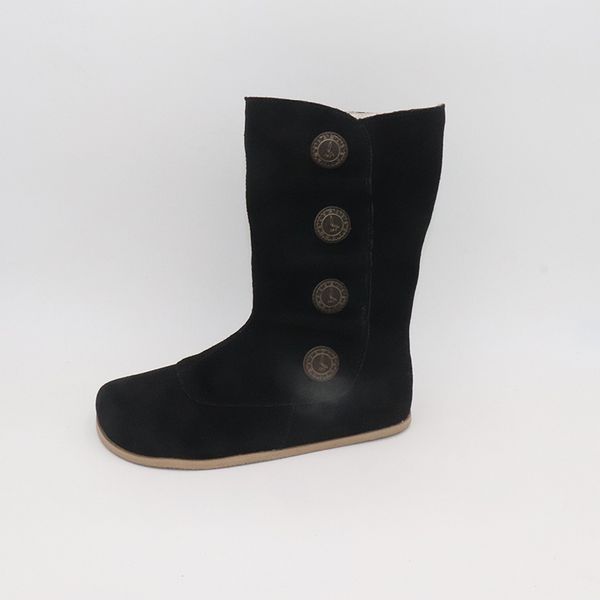 

tipsietoes brand barefoot genuine leathertoddler girl kids shoes for fashion winter zigzig sole boots, Black;grey