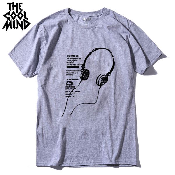 

coolmind qi0323 100% cotton ssleeve music print men t shirt o-neck summer loose men t-shirt cool tshirt tee shirt pthd