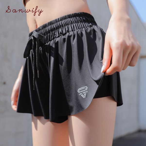 

summer sport shorts for women running shorts 2 in 1 quick dry fitness breathable yoga loose workout gym, White;red