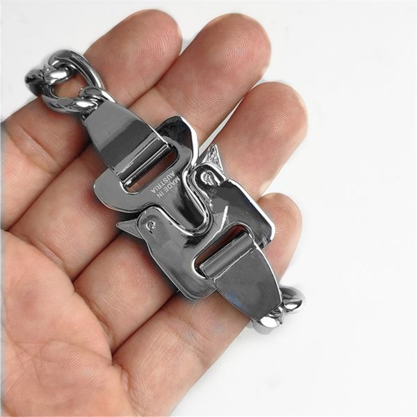 

men women bracelets alyx chain new fashion alyx link bracelet metal button 21cm 35g 1017-alyx-9sm, Black