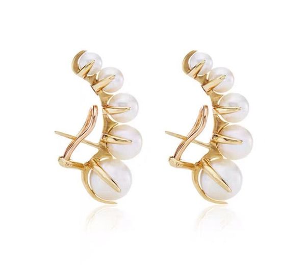 

jewelry fashion gradient pearl earrings gold stud earrings for women elegant brand88, Golden;silver