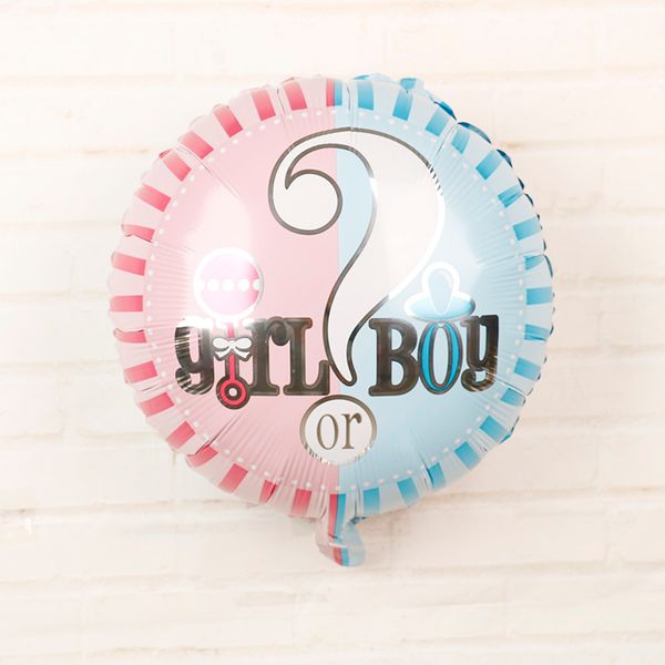 

1pc foil 18inch round gender reveal he or she boy or girl balloons helium balls baby shower party decorations kids pink blue toy