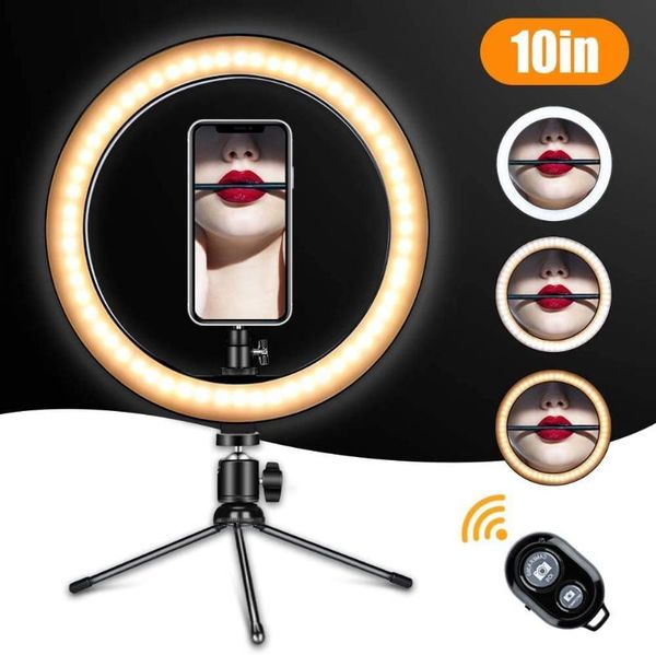 

26см / 10inch led селфи кольцо света с подставкой для макияжа заливка освещения usb plug кольцо лампа с мини-штатив youtube live аксессуары