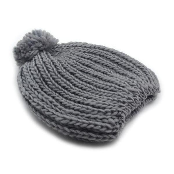 

beanie for women pom pom hat winter knit stretchy bobble hat fuchsia grey light pink, Blue;gray