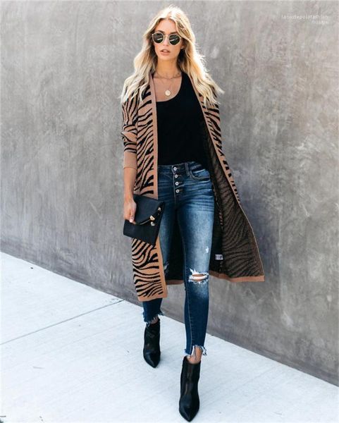 

kniter long sleeve casual autumn sweater coats wave pattern designer womens sweater luxury fashion cardigan long, White;black