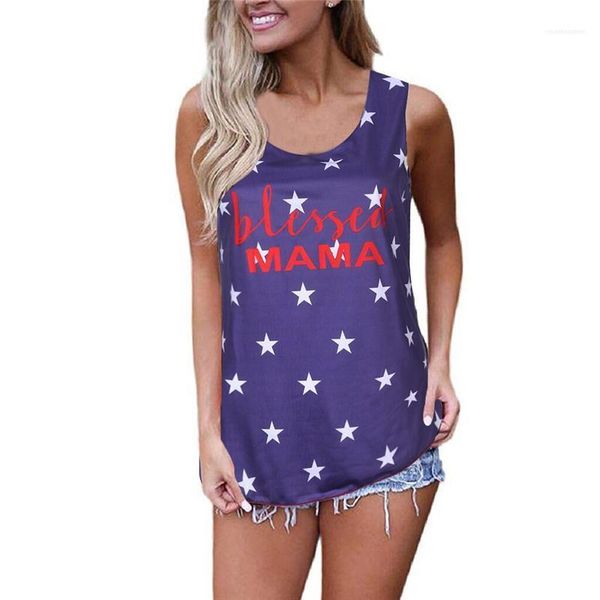 

мода без рукавов женщина лето tshirt леди ткань все маленькая звезда с сша печать женщина tank top, White