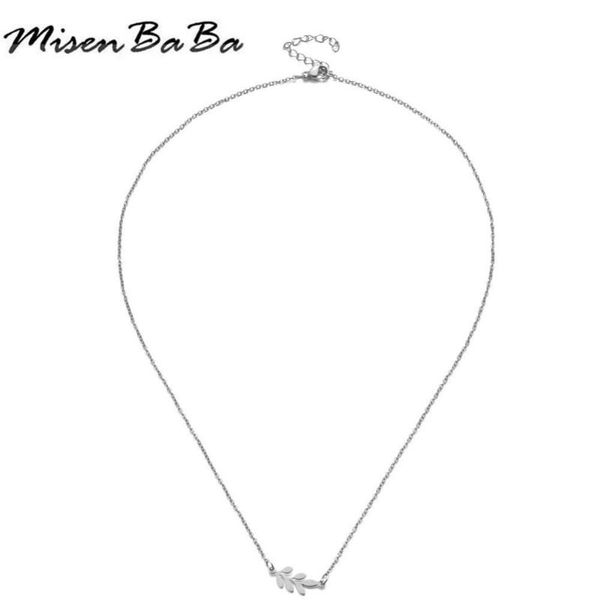 

fashion elegant stainless steel thin chain leaves pendant necklaces for women girls leaf choker necklace, Silver