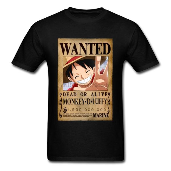 

one piece t-shirt men luffy wanted poster t shirts pirate king fans anime figure streetwear funny summer cotton tee for male