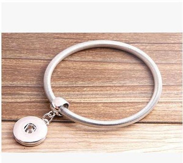 

silve snap bangle resilience elastic button 20cm personality button gold diy noosa accessories plated diy force jelwery bracelet bbygh, Golden;silver