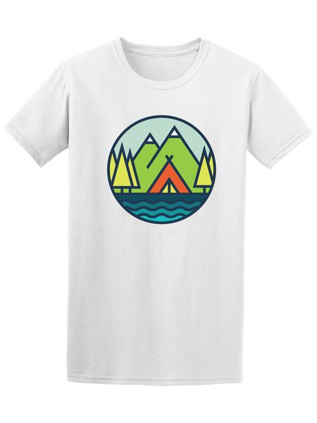 

mountain camp icon graphic men's tee - image by streetwear funny tee shirt
