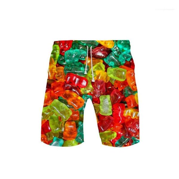 

candy knee length shorts males drawstring straight loose short with pockets teenagers beach shorts summer designer mens, White;black