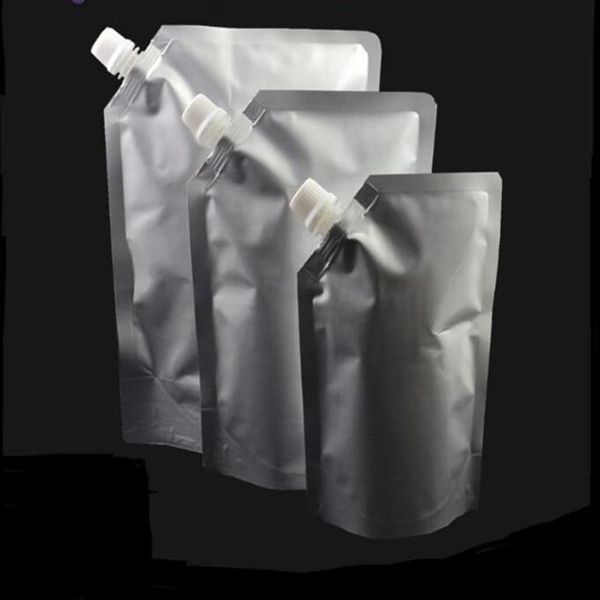 300pcs / Lot Doypack Алюминиевая фольга Носик сумка для питьевой Жидкое сумка для хранения Желе Молочный соус масло Stand Up