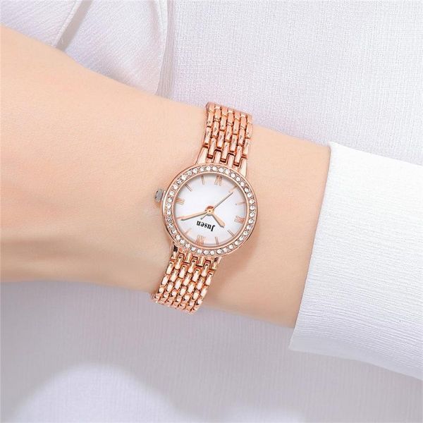 

wristwatches fashion star diamond alloy case female watch simple analog quartz women wrist watches montres femme 2021 fjsl, Slivery;brown