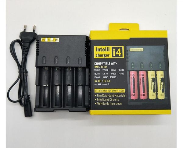 

i4 battery charger 4-slot fully compatible charger for lithium battery 18650 26650 16340 14500 nitecore d4 i4