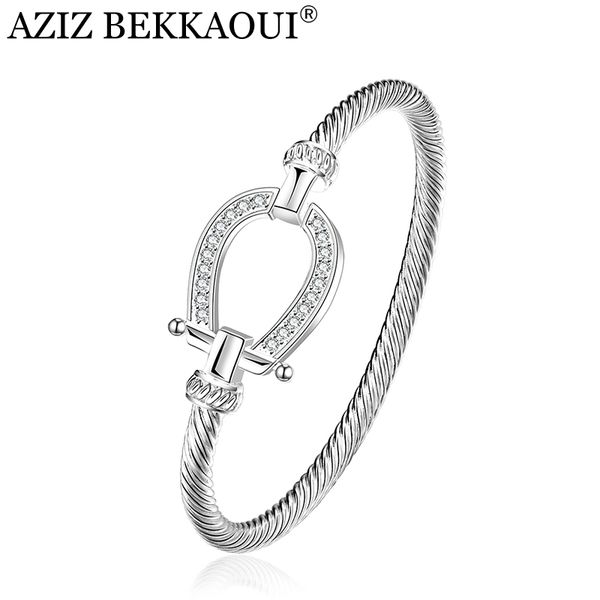 

drop shipping fashion silver rhinestone wrap cuff bracelets horseshoe bangles for women brand designer jewelry valentine gift, Black